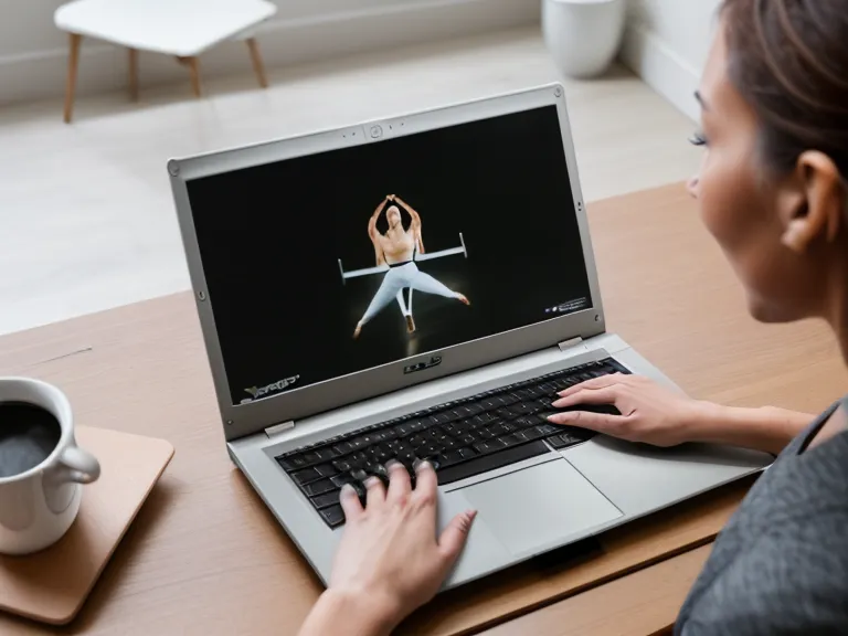 Laptop-Bildschirm mit der Kursauswahl von Pilates&Friends im Homeoffice