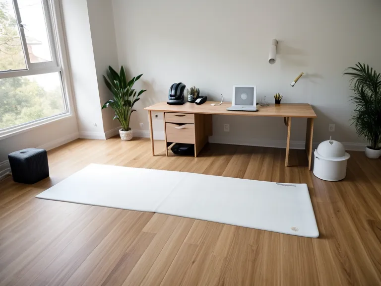 Tablet zeigt die Pilates&Friends Kursübersicht für Körpermitte-Übungen auf einer Trainingsmatte