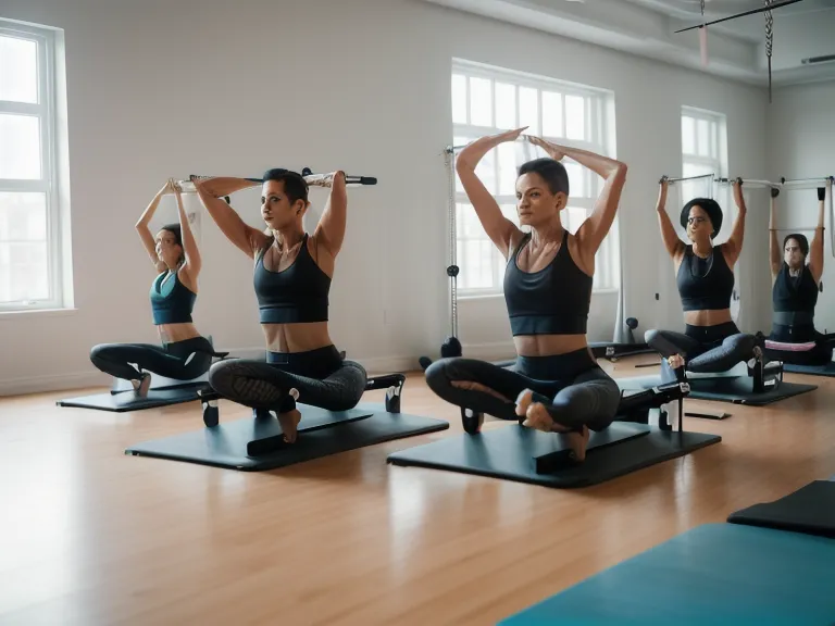 Laptop-Bildschirm mit der Kursübersicht und verschiedenen Trainern von Pilates&Friends