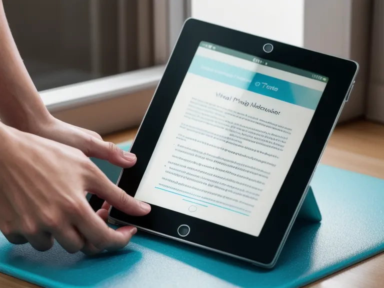 Tablet mit der Pilates&Friends Kursübersicht auf einer Sportmatte.