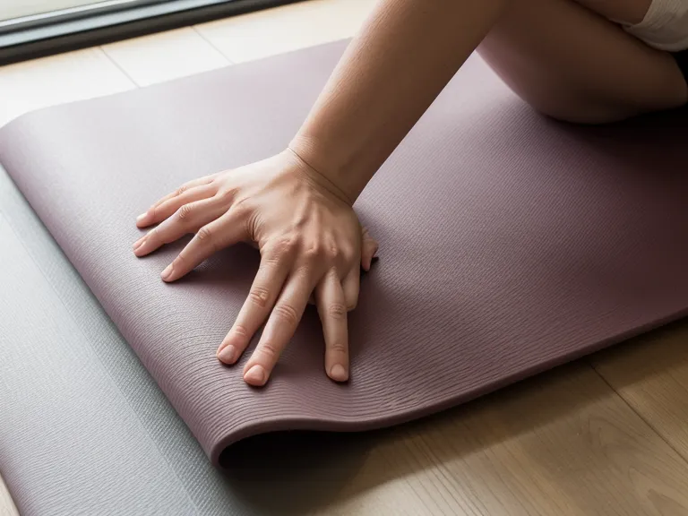 Handpositionierung auf dicker Trainingsmatte neben Grafiktablett auf dem Boden