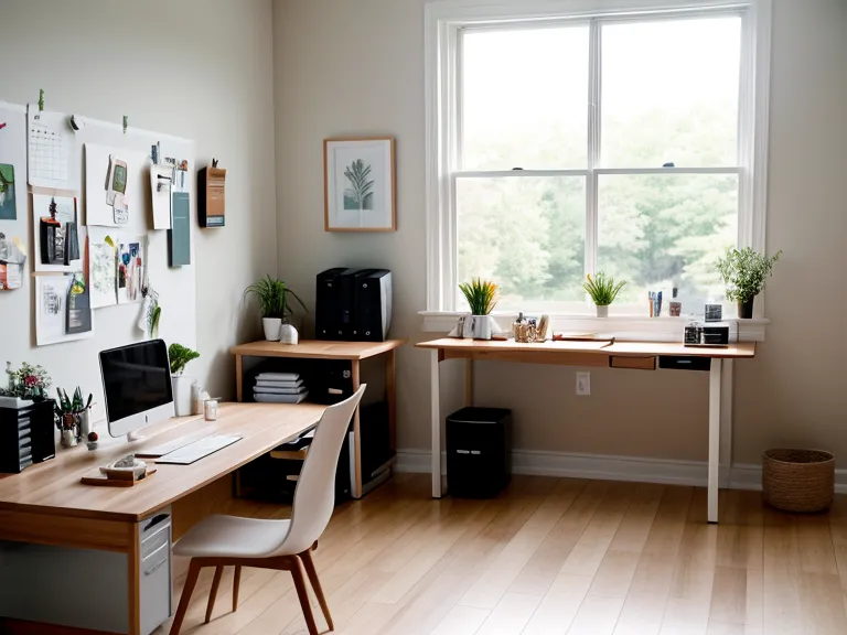 Grafik-Tablet und Pilates-Zubehör auf einem Schreibtisch im Homeoffice.