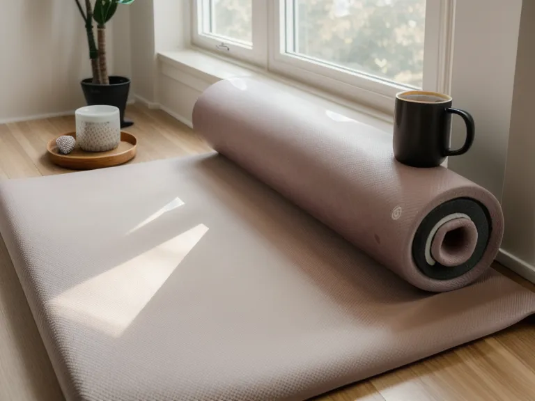 Laptop mit Pilates Sister Online-Kurs auf der Trainingsmatte im Homeoffice