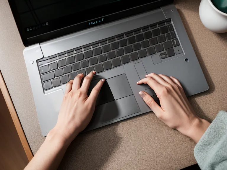 Laptop auf Schreibtisch neben einer Pilatesmatte im Morgenlicht